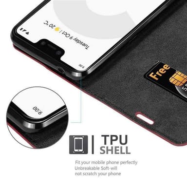 Google PIXEL 3 XL lommebokdeksel case (rød)
