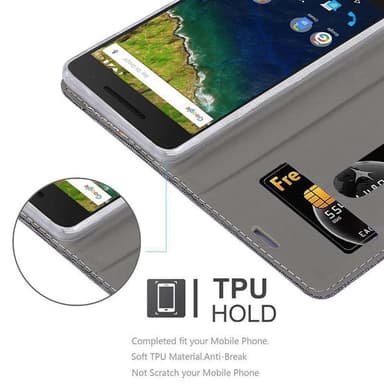 Huawei Google NEXUS 6P lommebokdeksel etui (grå)