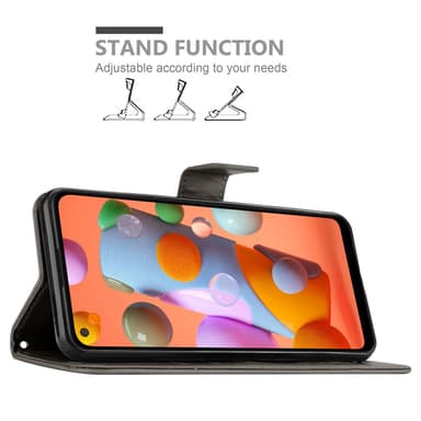 Samsung Galaxy A11 / M11 lommebokdeksel Blomster (grå)