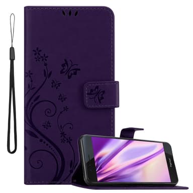 Honor 8 / 8 PREMIUM lommebokdeksel Blomster (lilla)