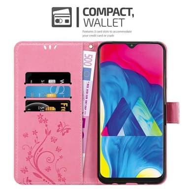 Samsung Galaxy A10 / M10 lommebokdeksel Blomster (rosa)