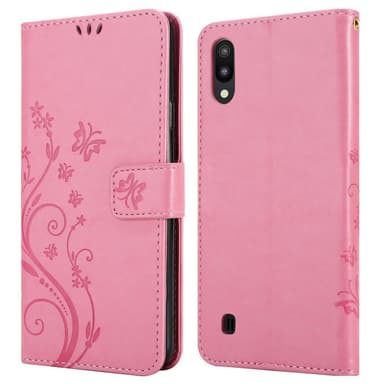 Samsung Galaxy A10 / M10 lommebokdeksel Blomster (rosa)