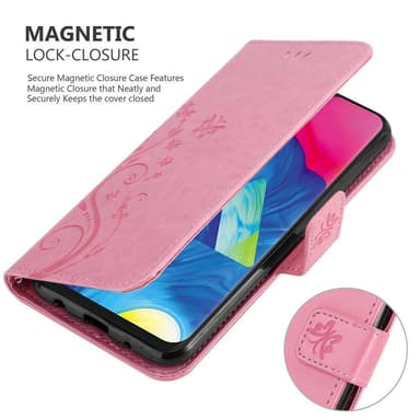 Samsung Galaxy A10 / M10 lommebokdeksel Blomster (rosa)