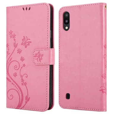 Samsung Galaxy A10 / M10 lommebokdeksel Blomster (rosa)