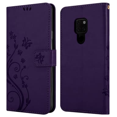 Huawei MATE 20 lommebokdeksel Blomster (lilla)