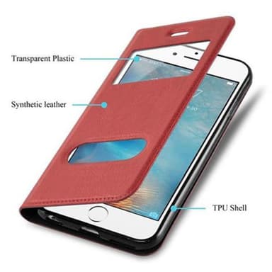 iPhone 6 / 6S lommebokdeksel cover (rød)