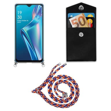 Oppo A12 Deksel med Halskjede (blå)