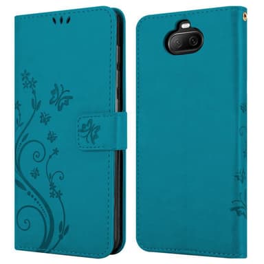 Sony Xperia 8 lommebokdeksel Blomster (blå)