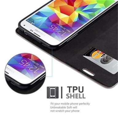 Samsung Galaxy S5 / S5 NEO lommebokdeksel case (brun)