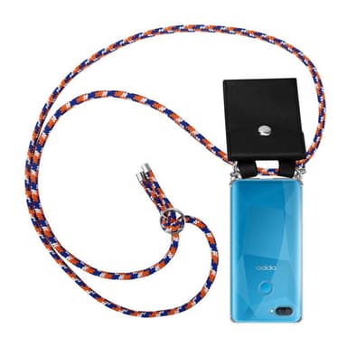 Oppo A12 Deksel med Halskjede (blå)