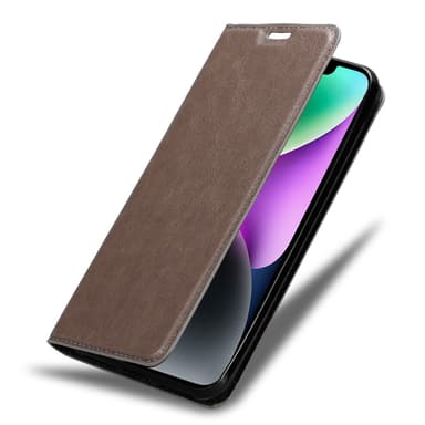 iPhone 14 PLUS lommebokdeksel case (brun)