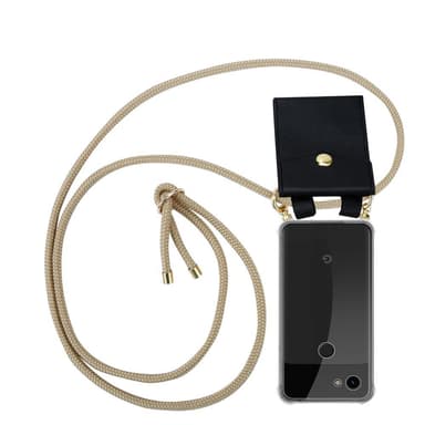 Google PIXEL 3A XL Deksel med Halskjede (brun)