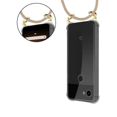 Google PIXEL 3A XL Deksel med Halskjede (brun)
