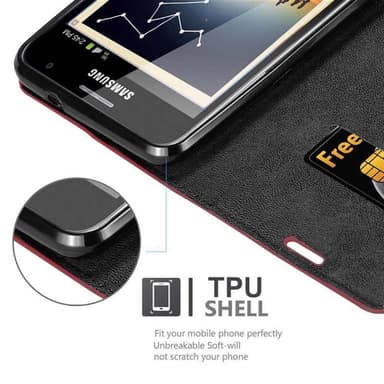 Samsung Galaxy NOTE 1 lommebokdeksel case (rød)