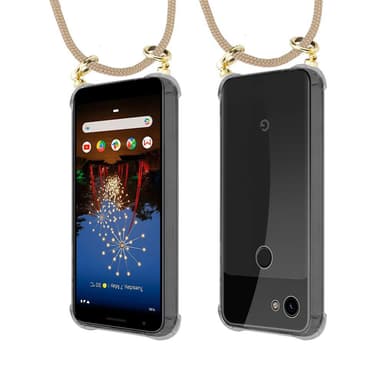 Google PIXEL 3A XL Deksel med Halskjede (brun)
