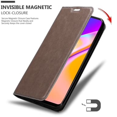 Oppo A94 5G lommebokdeksel case (brun)