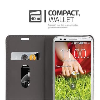 LG G2 lommebokdeksel etui (grå)
