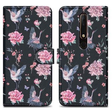 Nokia 6.1 lommebokdeksel etui (svart)