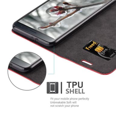 Asus ZenFone 3 (5.5 tomme) lommebokdeksel case (rød)