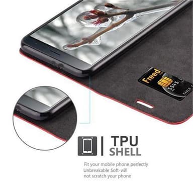 Asus ZenFone 3 (5.5 tomme) lommebokdeksel case (rød)