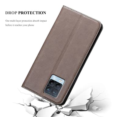 Realme 8 4G / 8 PRO lommebokdeksel case (brun)
