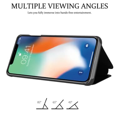 iPhone X / XS lommebokdeksel etui (svart)