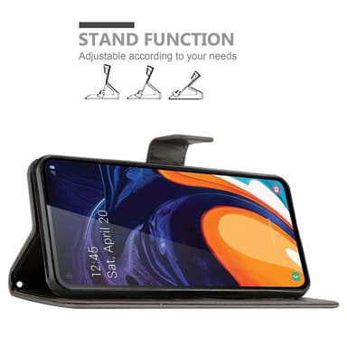 Samsung Galaxy A60 / M40 lommebokdeksel Blomster (grå)