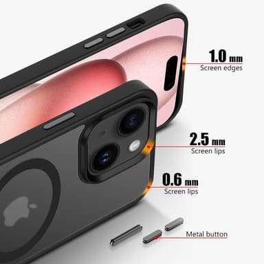 iPhone 15 Deksel kompatibel MagSafe (Svart)