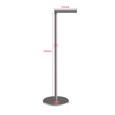 Toalettpapirholder frittstående rustfritt stål 55 cm