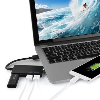 4-Port USB 3.0 USB-hub med flere grensesnitt Plug &
