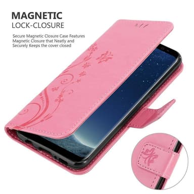 Samsung Galaxy S8 PLUS lommebokdeksel Blomster (rosa)