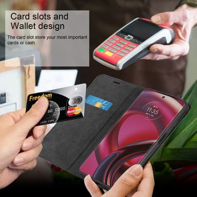 Motorola EDGE 30 lommebokdeksel case (svart)