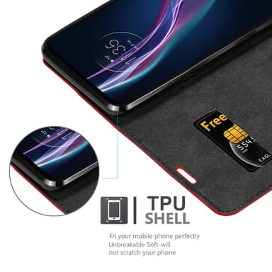 Motorola ONE FUSION+ lommebokdeksel case (rød)