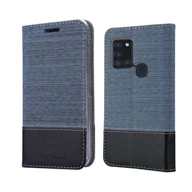 Samsung Galaxy A21s lommebokdeksel etui (blå)