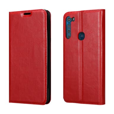 Motorola ONE FUSION+ lommebokdeksel case (rød)