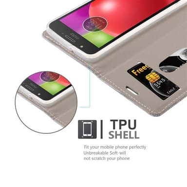Motorola MOTO E4 lommebokdeksel etui (grå)