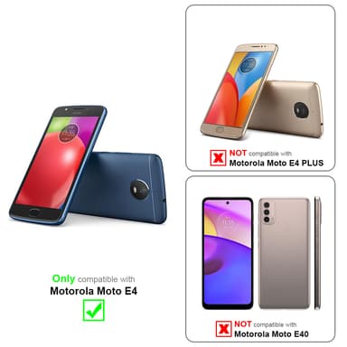 Motorola MOTO E4 deksel flip cover (rød)