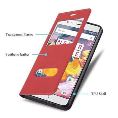 OnePlus 3 / 3T lommebokdeksel cover (rød)
