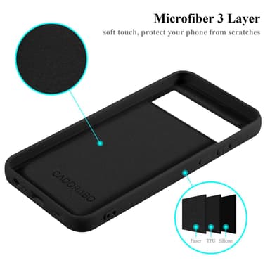 Google PIXEL 8 silikondeksel case (Svart)
