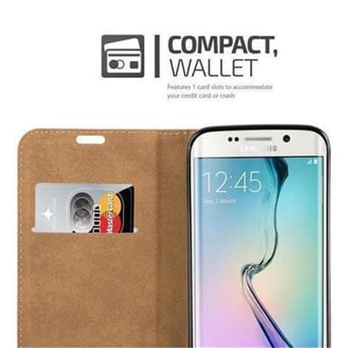 Samsung Galaxy S6 EDGE lommebokdeksel case (grå)