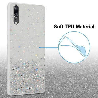 Huawei P20 Silikondeksel Glitter (gjennomsiktig)