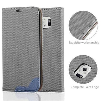 Samsung Galaxy S6 EDGE lommebokdeksel case (grå)