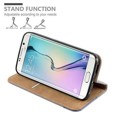 Samsung Galaxy S6 EDGE lommebokdeksel case (grå)