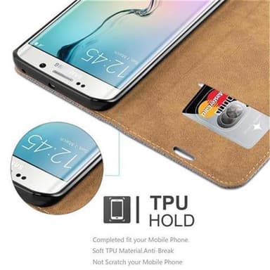 Samsung Galaxy S6 EDGE lommebokdeksel case (grå)