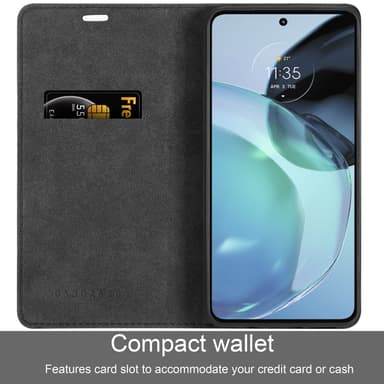 Motorola MOTO G72 lommebokdeksel case (svart)