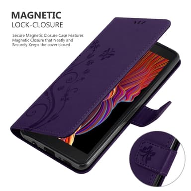 Samsung Galaxy XCover 5 lommebokdeksel Blomster (lilla)