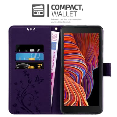 Samsung Galaxy XCover 5 lommebokdeksel Blomster (lilla)