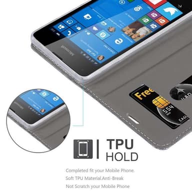 Nokia Lumia 550 lommebokdeksel etui (grå)