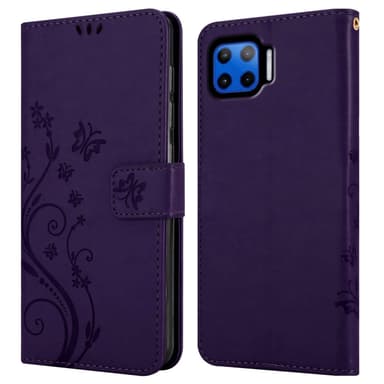 Motorola MOTO G 5G PLUS lommebokdeksel Blomster (Lilla)