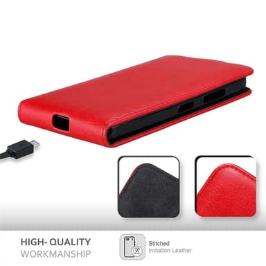 Nokia Lumia 640 deksel flip cover (rød)